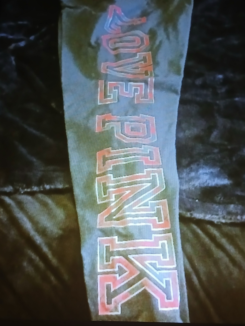 Active USA Black Leggings with White Logo Text